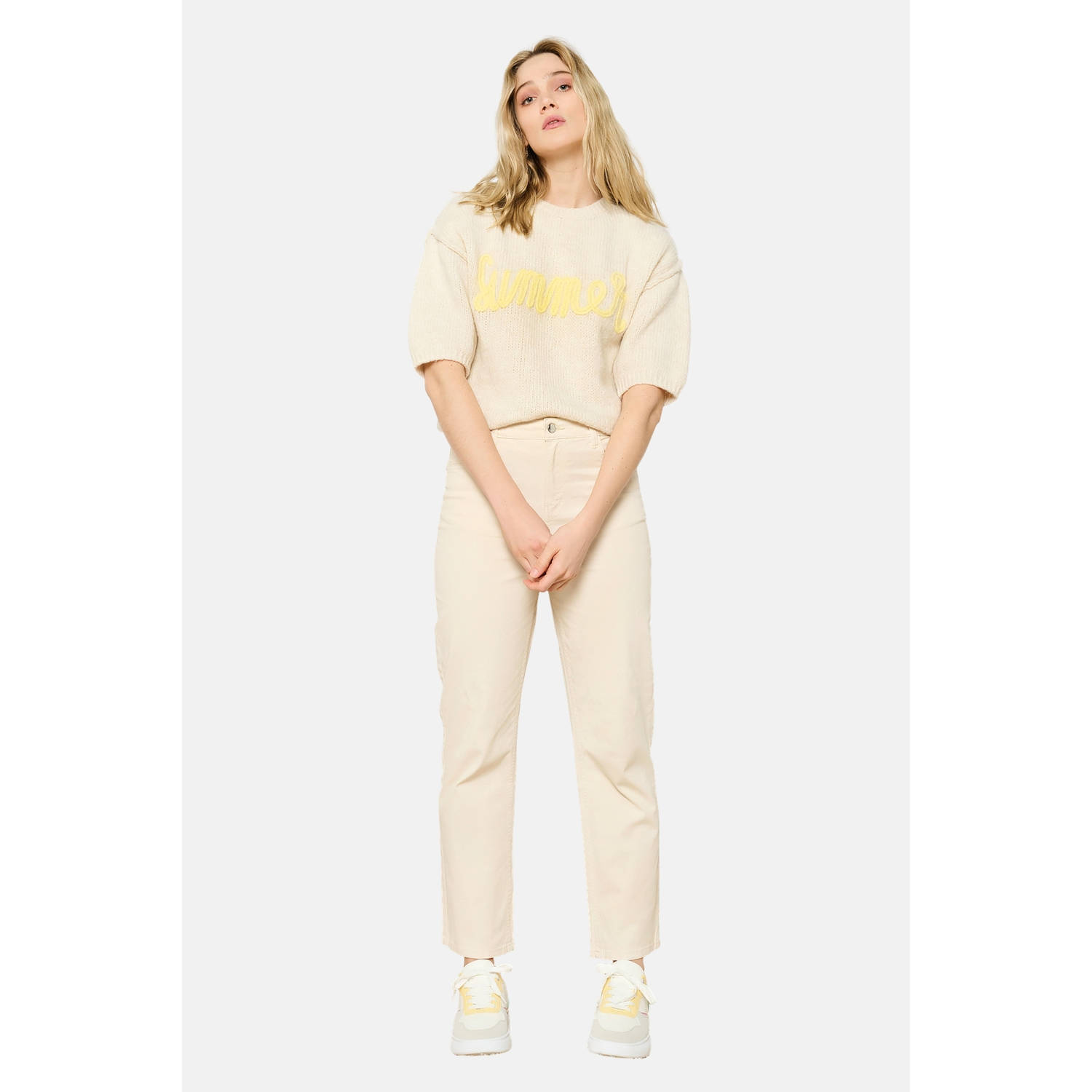 LOLALIZA straight regular waist broek ecru