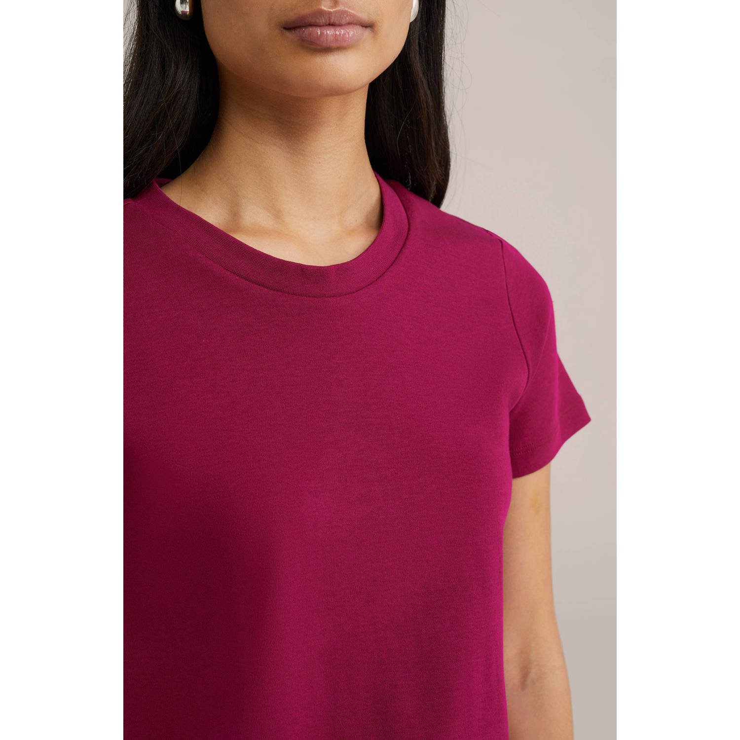 WE Fashion T-shirt donkerrood