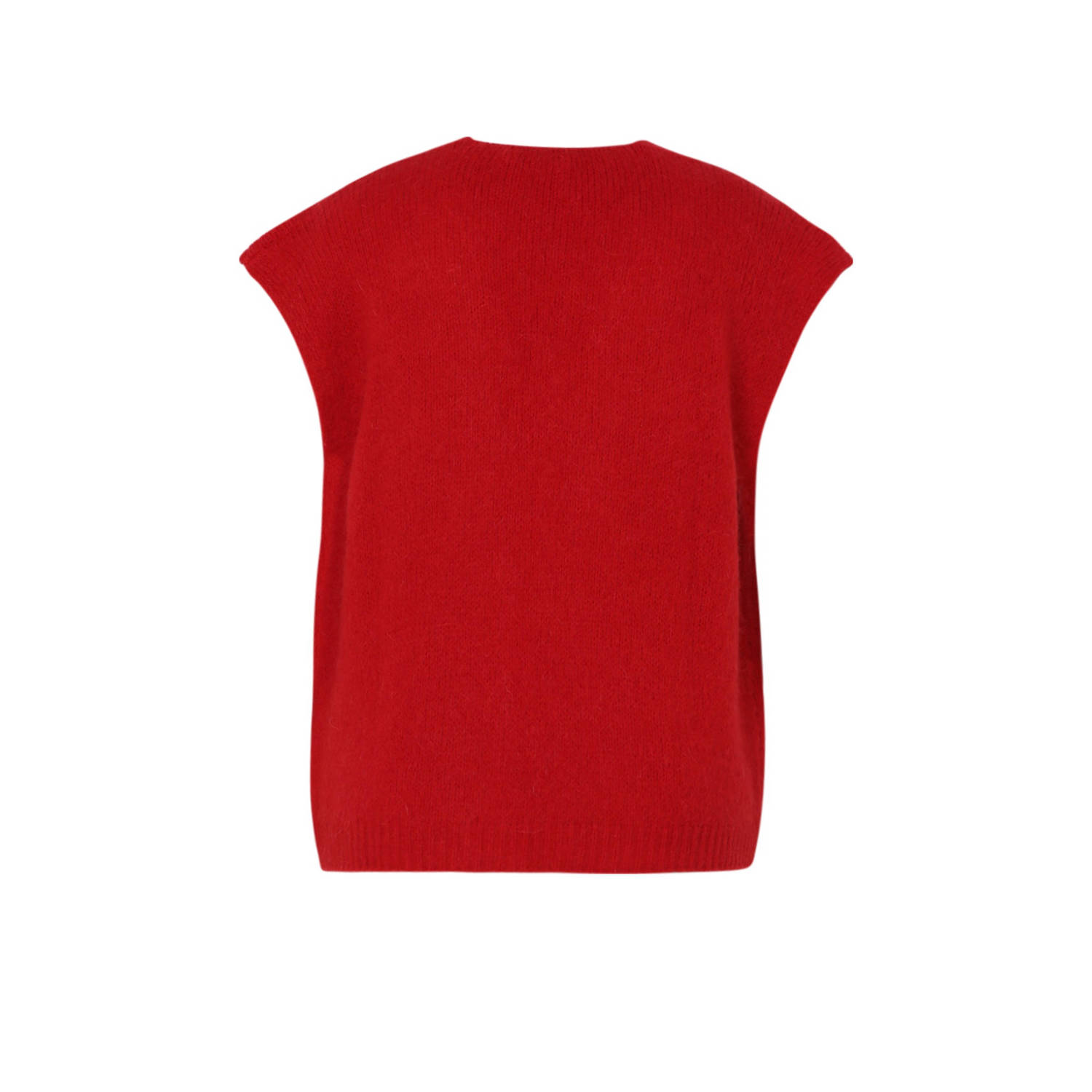 Paprika vest rood fijn gebreid