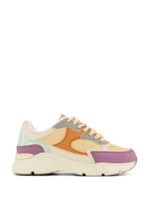 chunky sneakers geel/paars