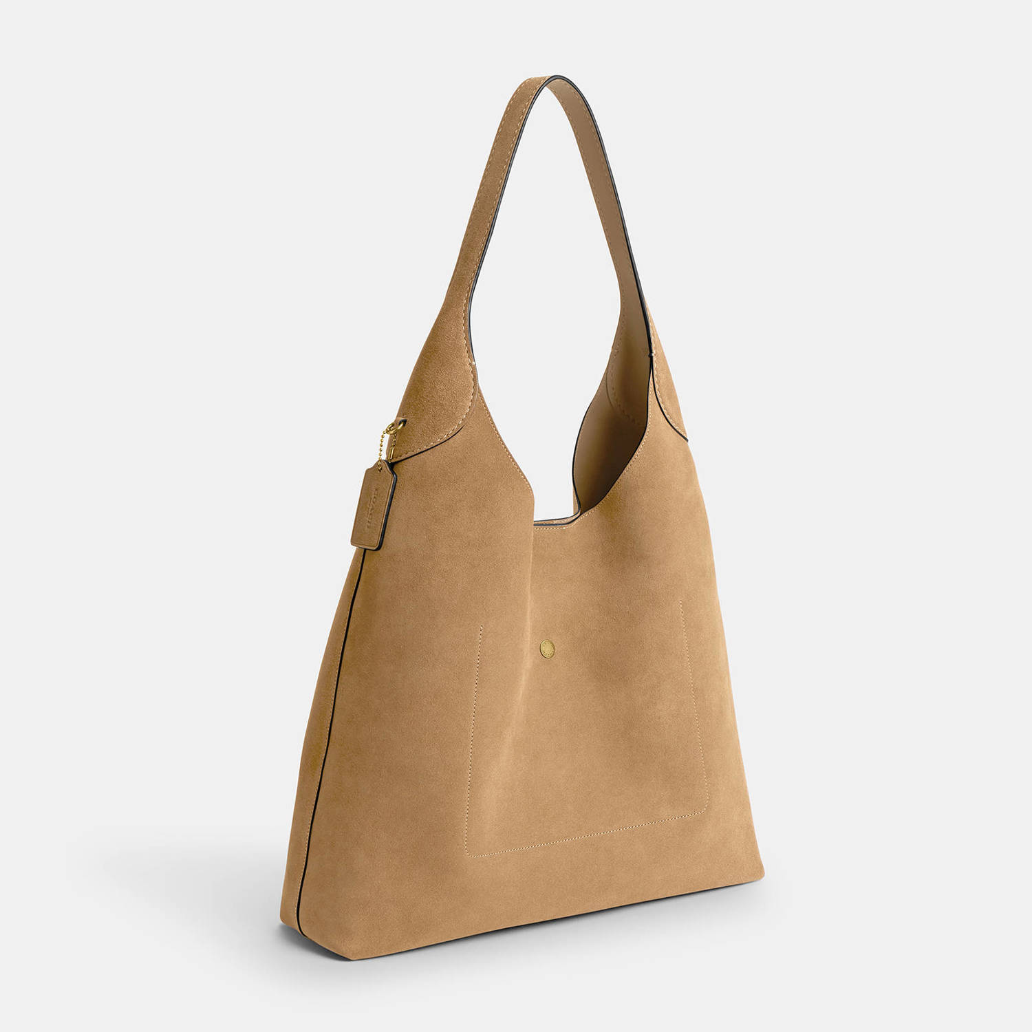 Coach suede schoudertas Brooklyn 39 zand