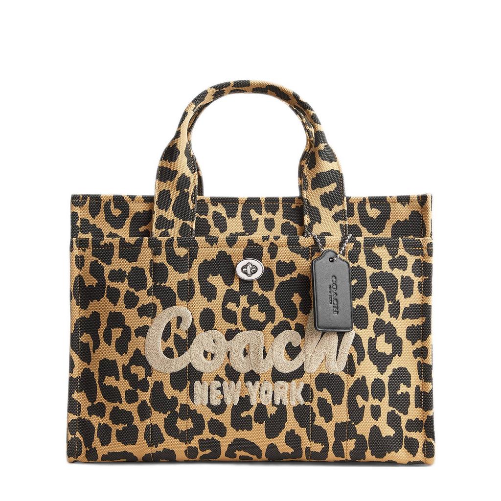 Coach shopper Cargo Tote met panterprint zwart/beige