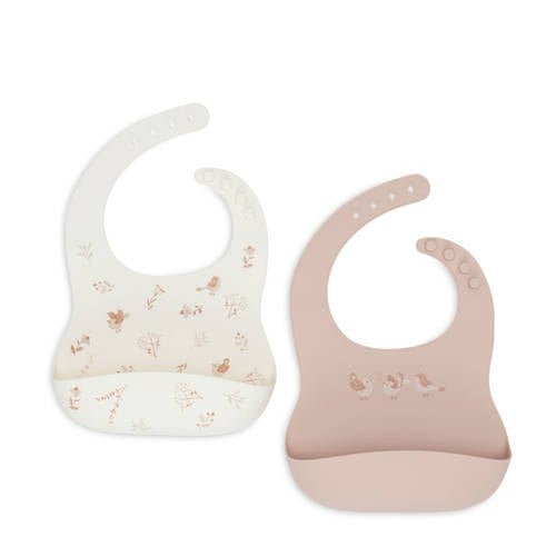 Jollein siliconen slab Lovely Birds - set van 2 beige/offwhite afbeelding