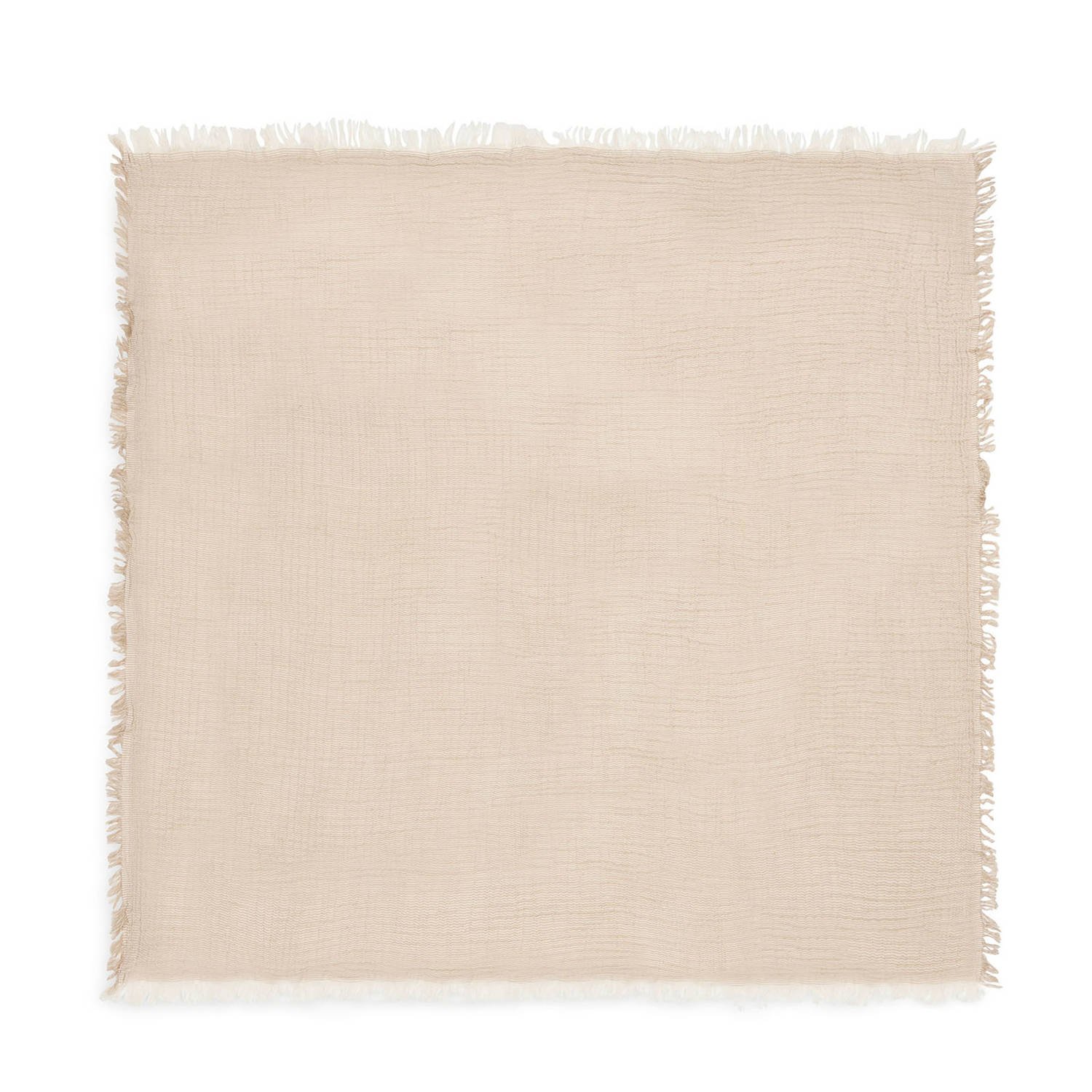 Jollein ledikantdeken Fringe Stripe Biscuit Ivory