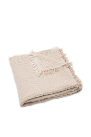 ledikantdeken Fringe Stripe - Biscuit/Ivory