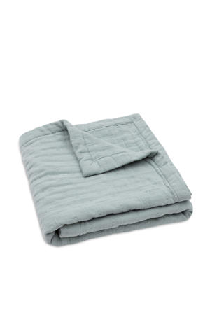 hydrofiele wiegdeken Jacquard - Sea Green