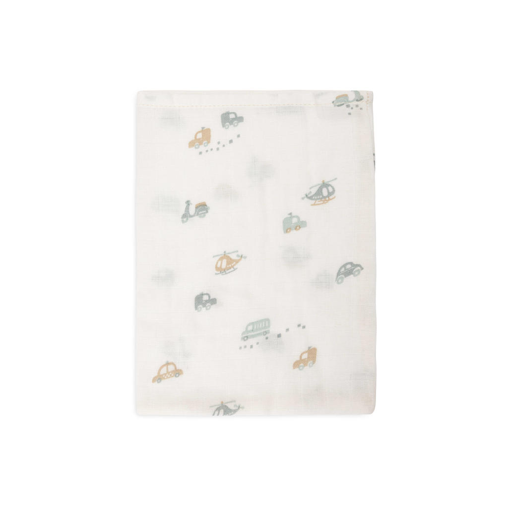 Jollein hydrofiel washandje On The Go - offwhite/blauw/beige (set van 3)