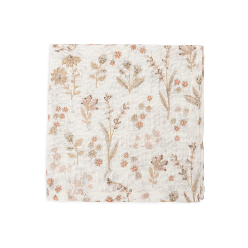 Jollein hydrofiel monddoekje Bloomy - offwhite/beige (set van 3)