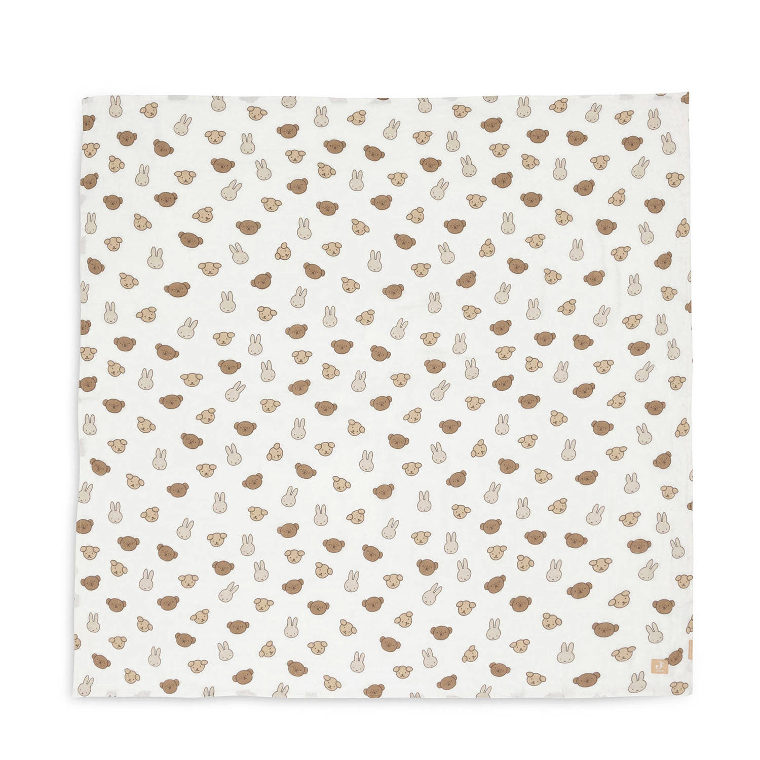 Jollein hydrofiele doek large Miffy and Friends set van 2 wit beige bruin