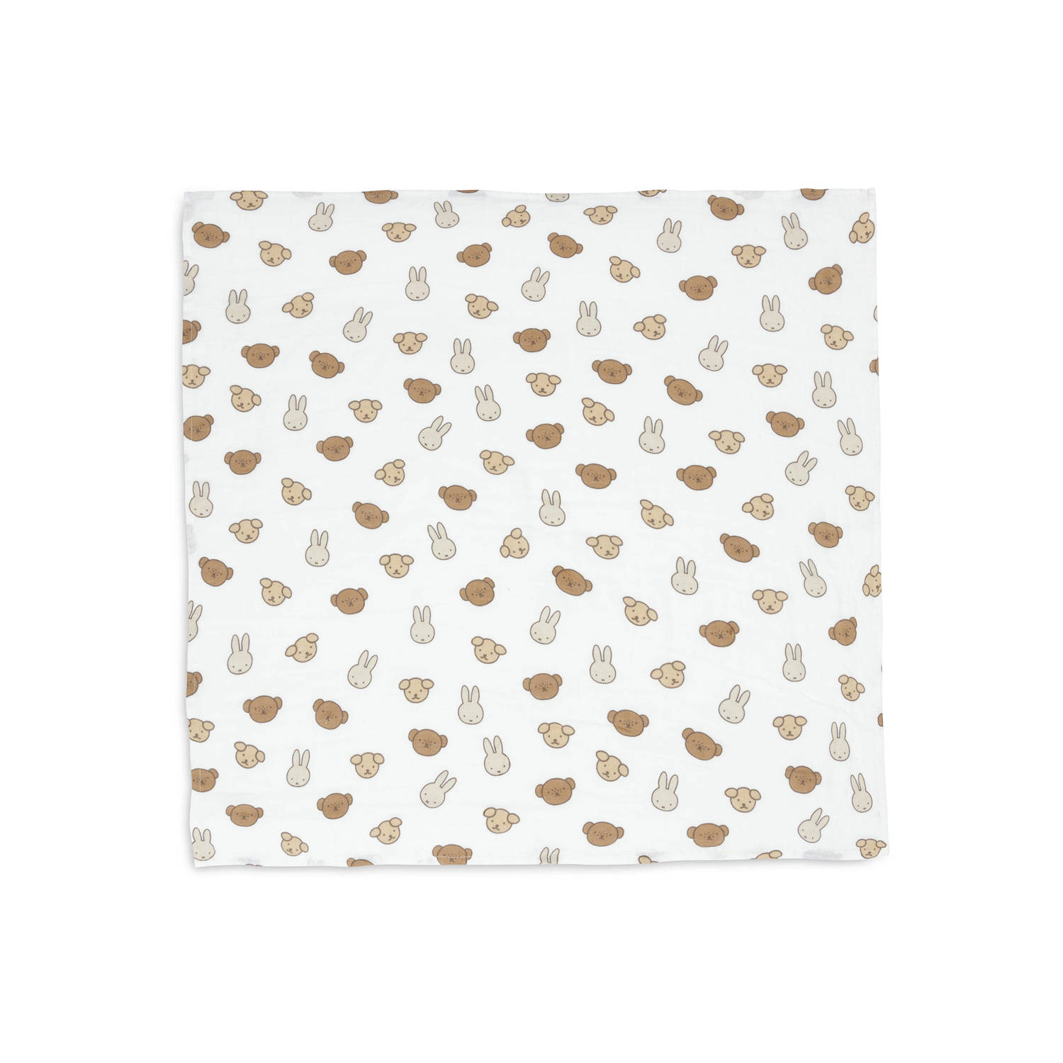 Jollein hydrofiele doek small Miffy and Friends set van 3 offwhite beige