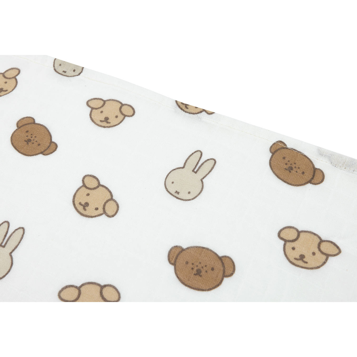 Jollein hydrofiele doek small Miffy and Friends set van 3 offwhite beige