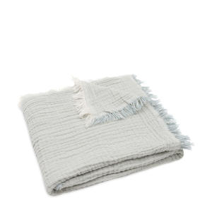hydrofiele wiegdeken Fringe Stripe Sea Green/Ivory