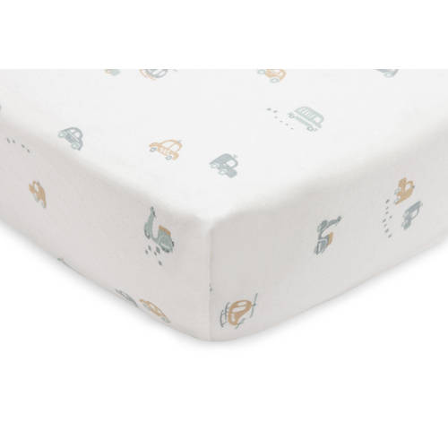 Jollein jersey peuter hoeslaken On The Go offwhite/blauw/beige afbeelding