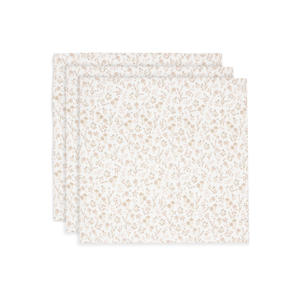 hydrofiele doek small Bloomy - Offwhite/beige (set van 3)