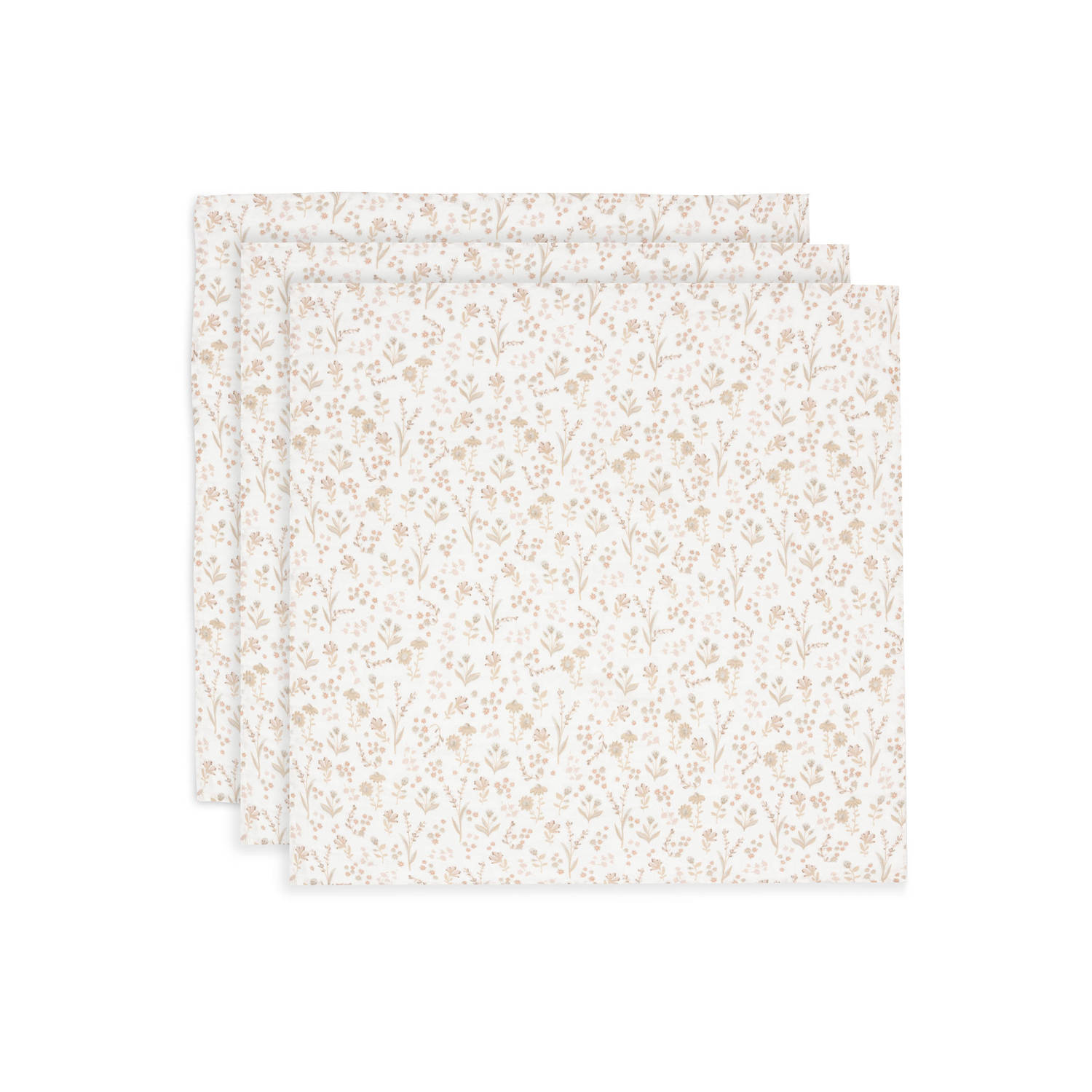 Jollein hydrofiele doek small Bloomy set van 3 Offwhite beige