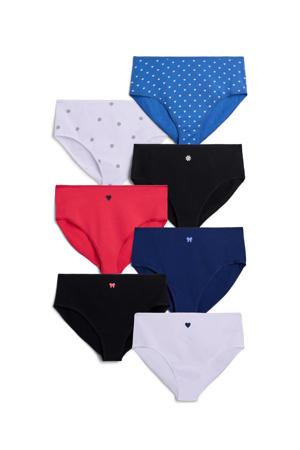 slip LWEEK (set van 7) zwart/blauw/rood/wit
