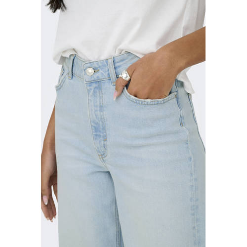 ONLY high waist wide leg jeans light blue denim afbeelding