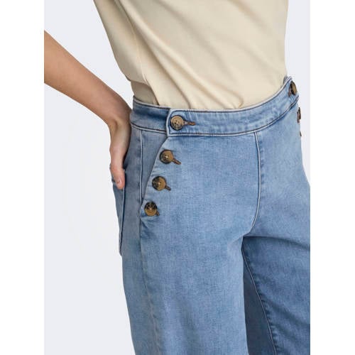 ONLY high waist wide leg jeans light blue denim afbeelding