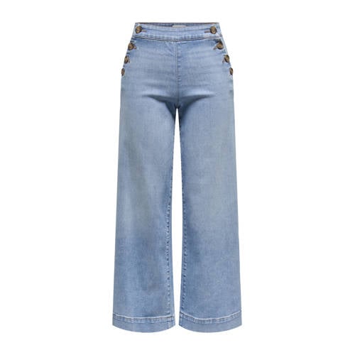 ONLY high waist wide leg jeans light blue denim afbeelding