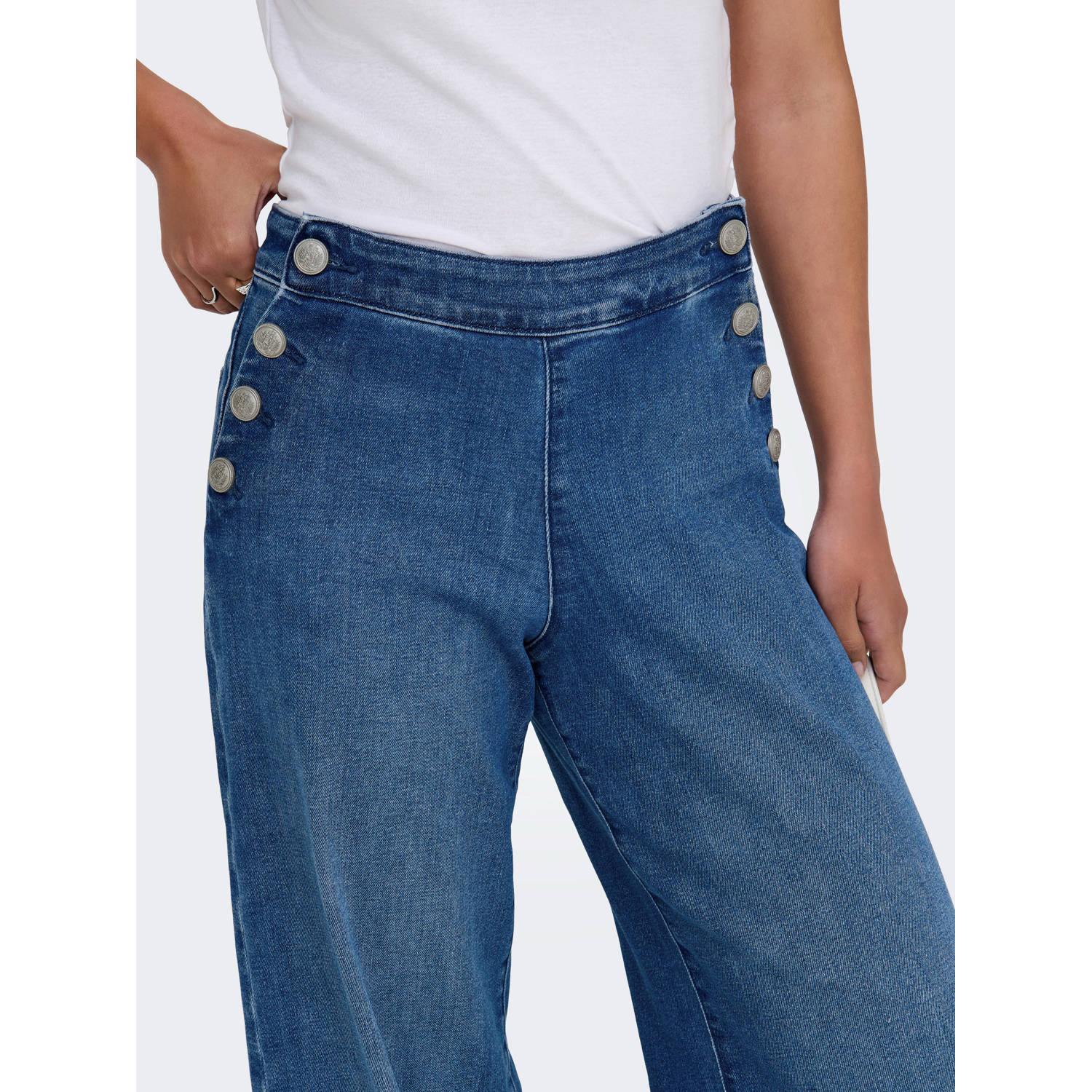 Only High-waist jeans ONLMADISON HW BUTTON WIDE DNM GEN769NOOS