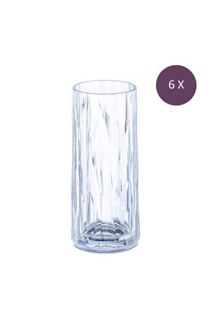 Longdrinkglas, 250 ml, thermoplastic - Blauw - Koziol Club No.3 (6 stuks) 