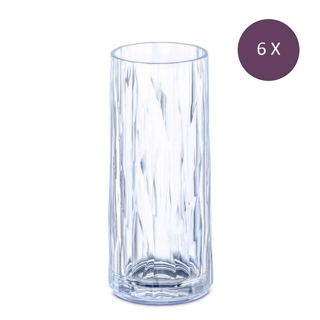 Koziol Longdrinkglas, 250 ml, thermoplastic - Blauw - Koziol Club No.3 (6 stuks)