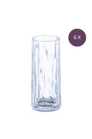 Longdrinkglas, 250 ml, thermoplastic - Blauw - Koziol Club No.3 (6 stuks)