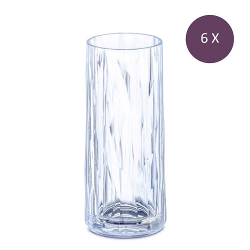Koziol Longdrinkglas, 250 ml, thermoplastic - Blauw - Koziol Club No.3 (6 stuks) afbeelding