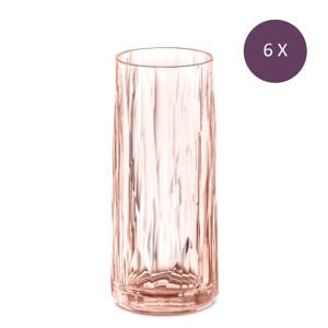 Longdrinkglas, 250 ml, thermoplastic - Roze - Koziol Club No. 3 (6 stuks)