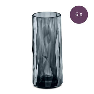Longdrinkglas, 250 ml,thermoplastic - Grijs - Koziol Club No. 3 (6 stuks)