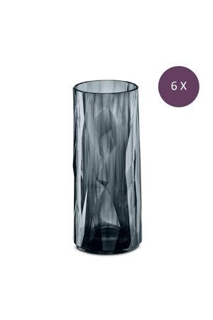 Longdrinkglas, 250 ml,thermoplastic - Grijs - Koziol Club No. 3 (6 stuks) 