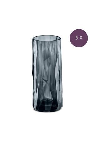 Longdrinkglas, 250 ml,thermoplastic - Grijs - Koziol Club No. 3 (6 stuks)