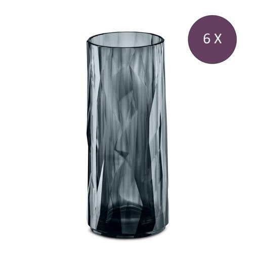 Koziol Longdrinkglas, 250 ml,thermoplastic - Grijs - Koziol Club No. 3 (6 stuks) afbeelding