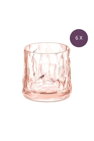 Whiskeyglas, 250 ml, thermoplastic - Roze - Koziol Club No. 2 (6 stuks)