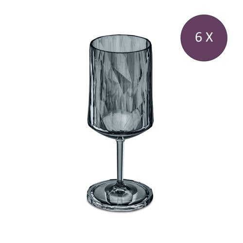 Koziol Wijnglas, 300 ml, thermoplastic - Grijs - Koziol Club No. 4 (6 stuks) afbeelding