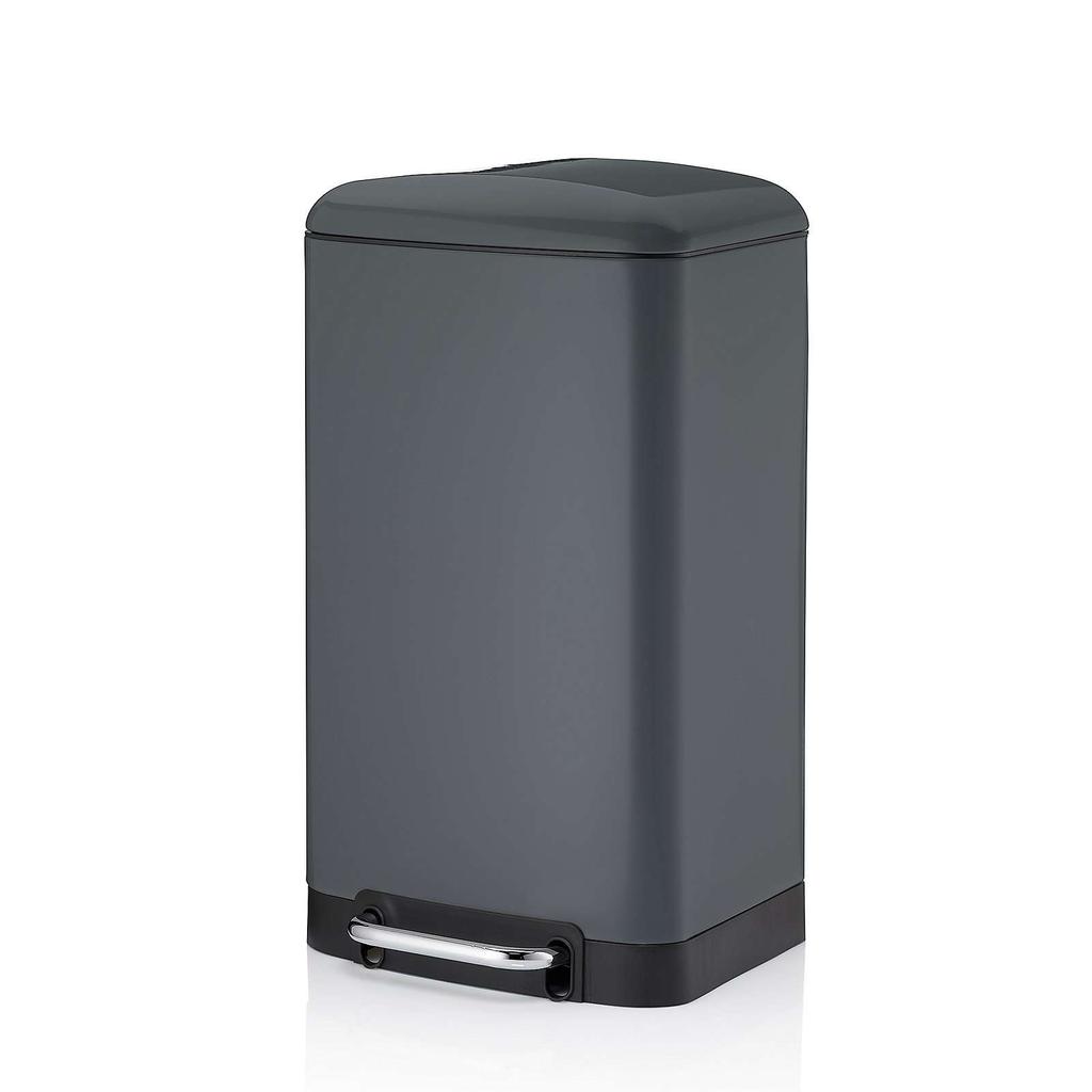 Kela Davino Afvalemmer, RVS, Donker Grijs, 30 L