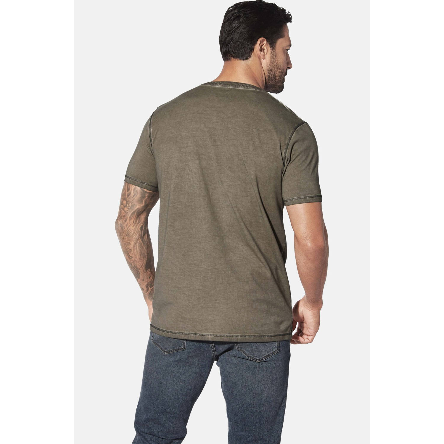 Jan Vanderstorm +FIT Collectie T-shirt GODBERT Plus Size kaki