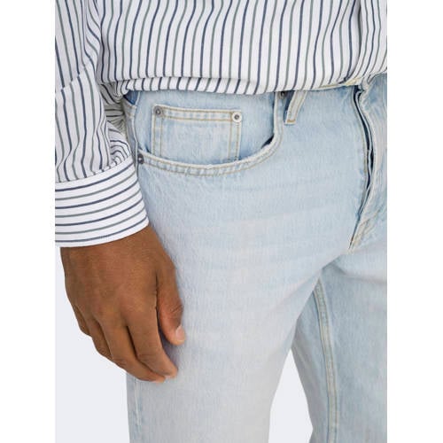 ONLY & SONS straight leg jeans ONSEDGE light blue bleached denim afbeelding