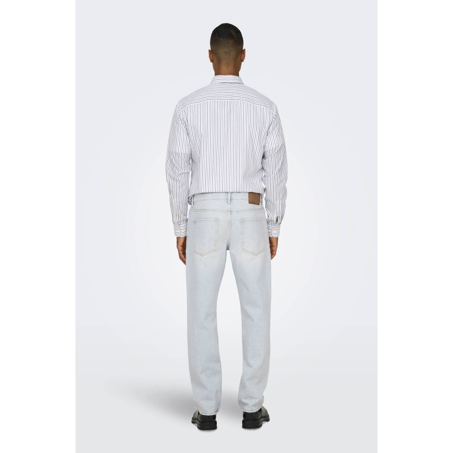 ONLY & SONS straight leg jeans ONSEDGE light blue bleached denim