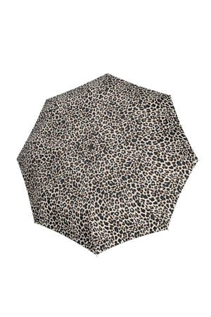 paraplu A.200 Medium met panterprint bruin
