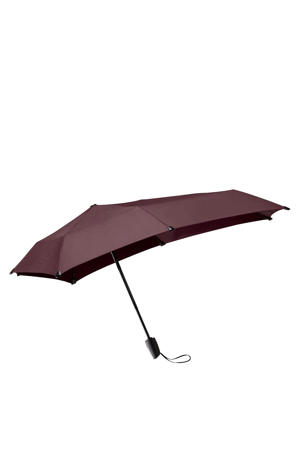 stormparaply Mini Automatic Foldable donkerrood