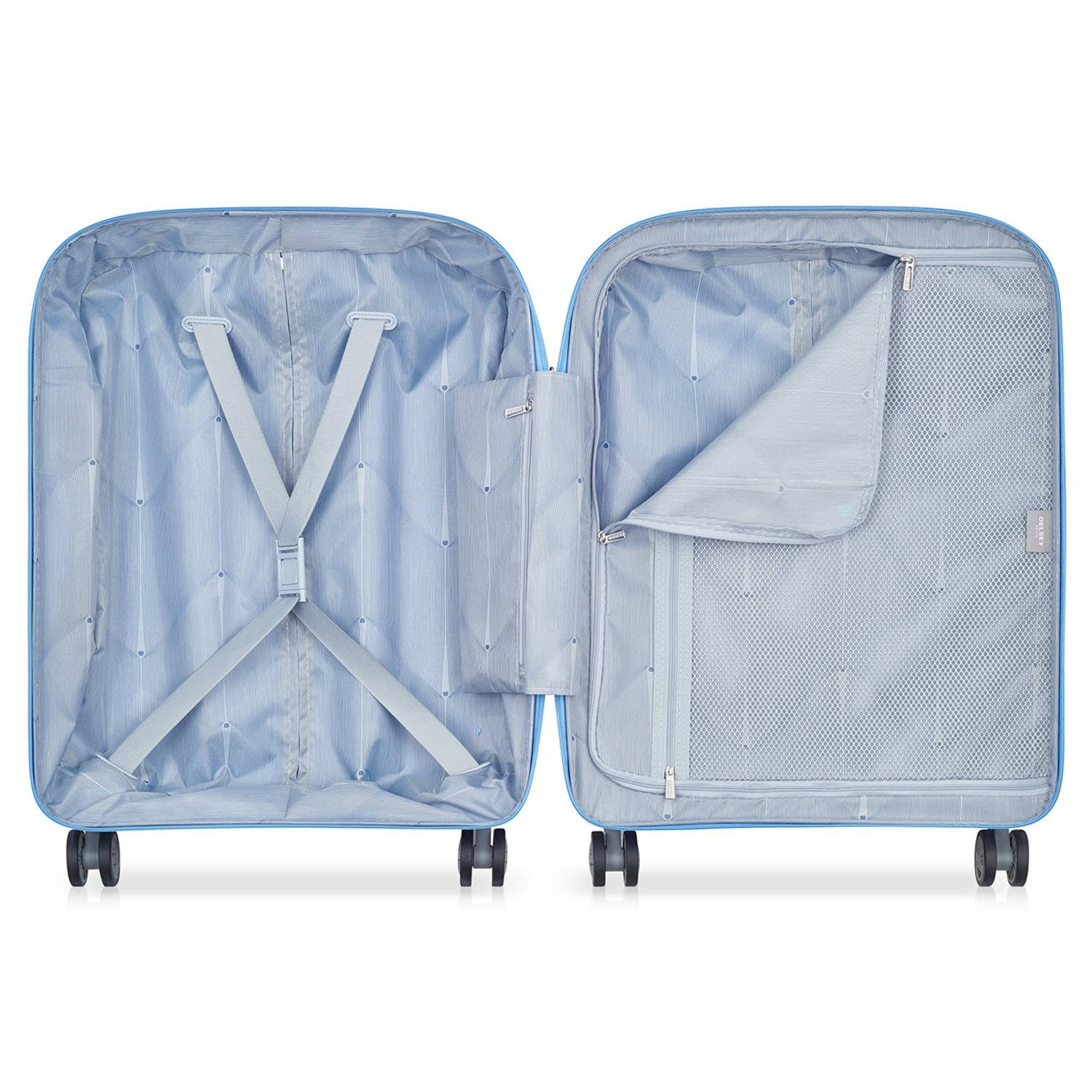 Delsey trolley Clavel 55 cm. lichtblauw