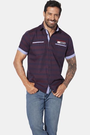 casual overhemd aubergine