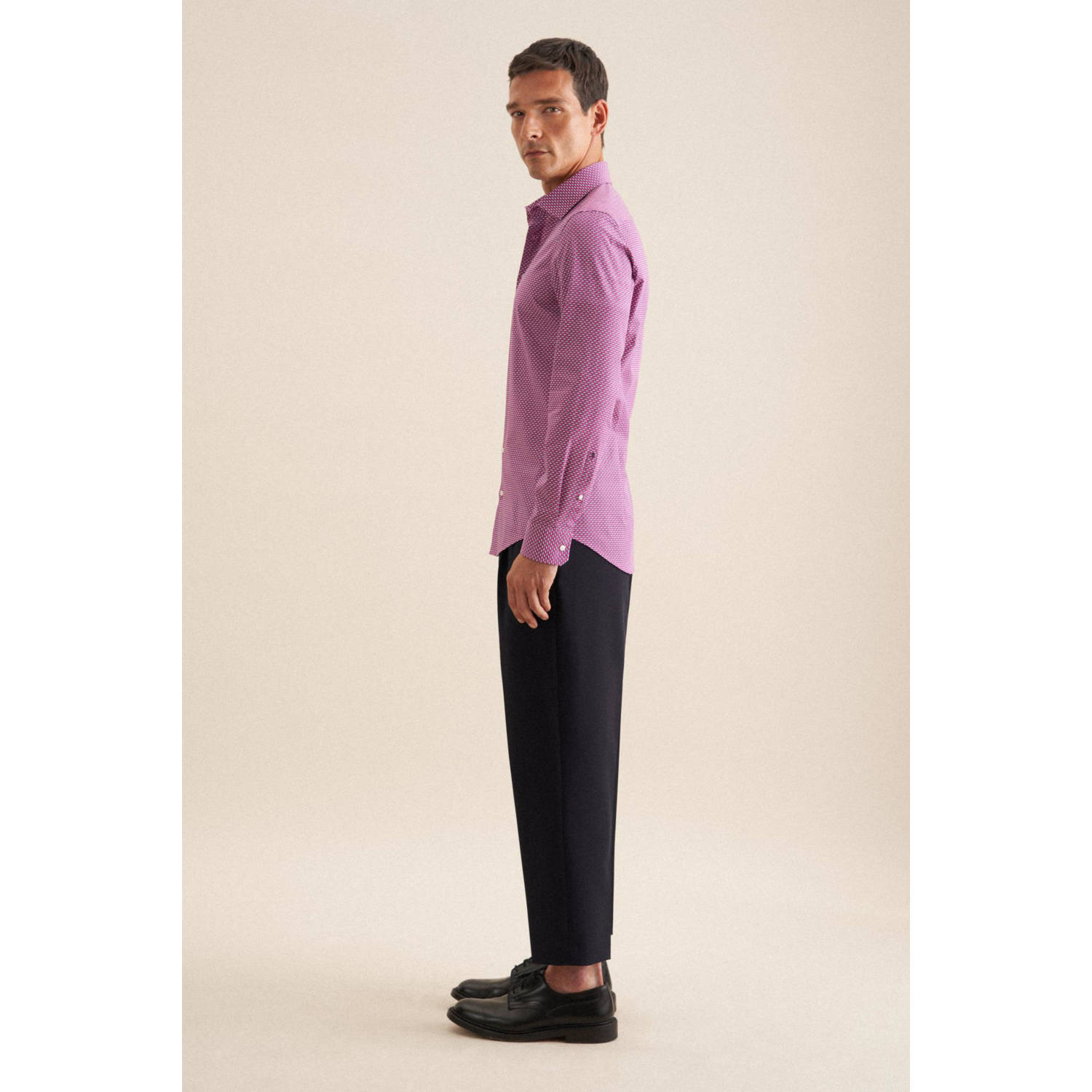 Seidensticker casual overhemd roze
