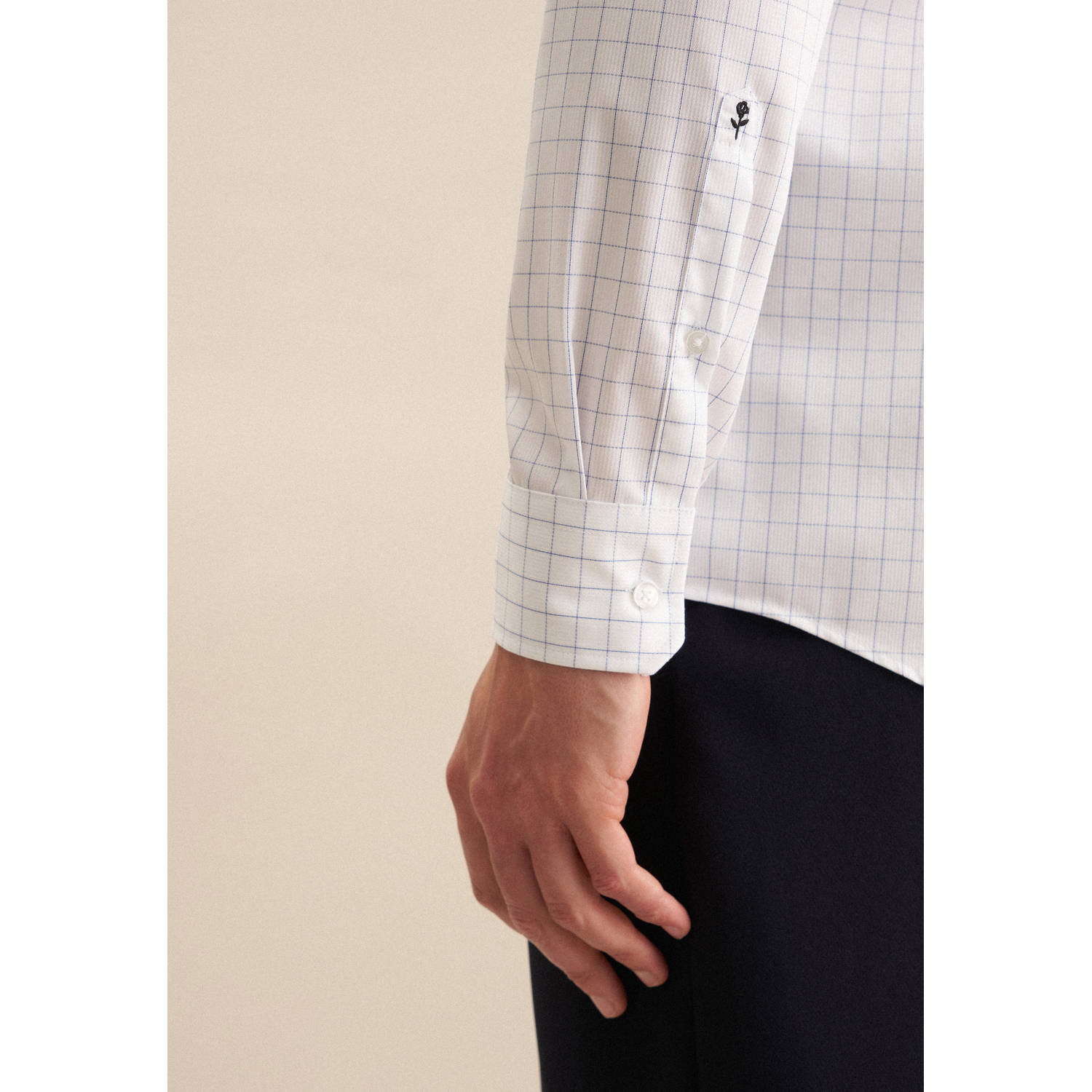 Seidensticker casual overhemd blauw