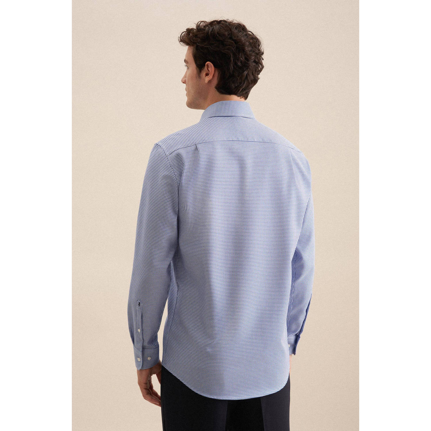 Seidensticker casual overhemd blauw