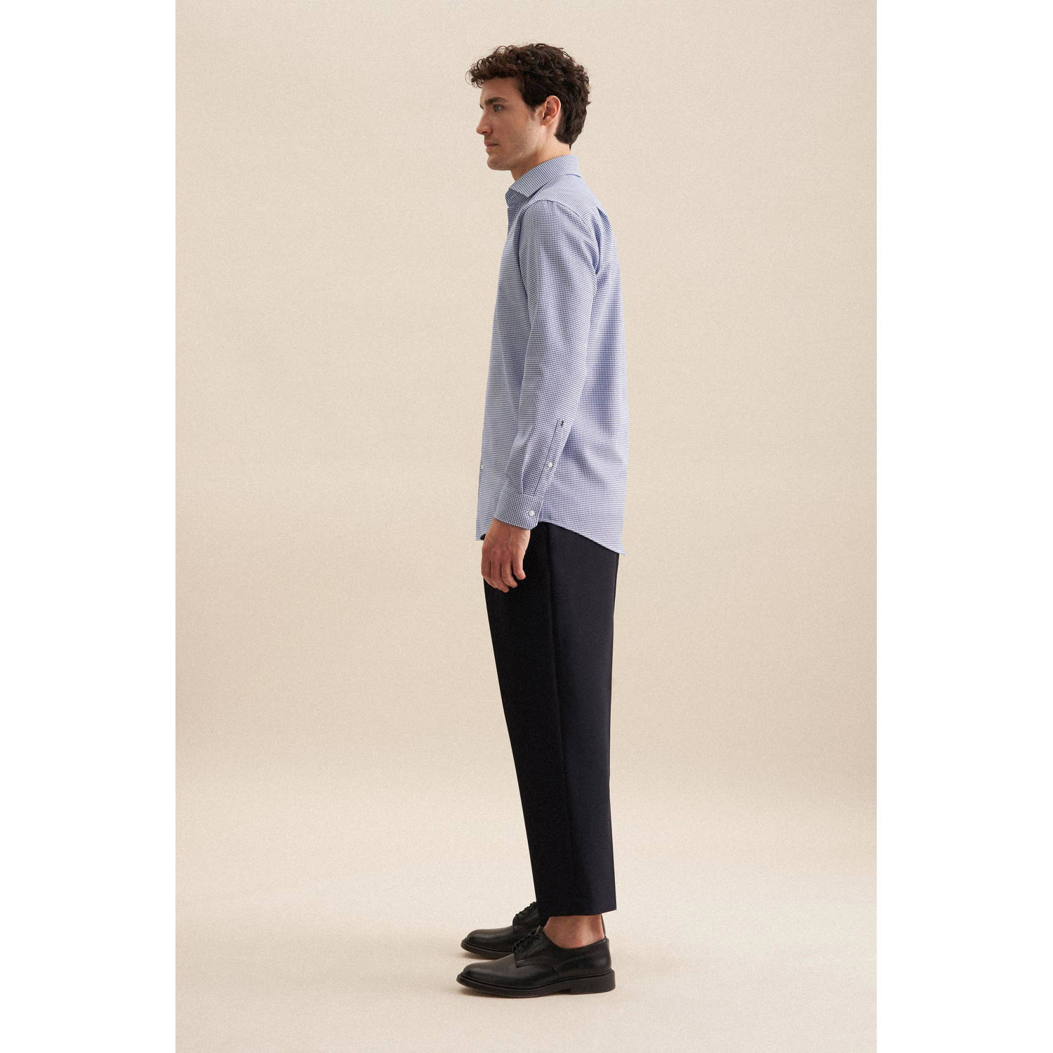 Seidensticker casual overhemd blauw