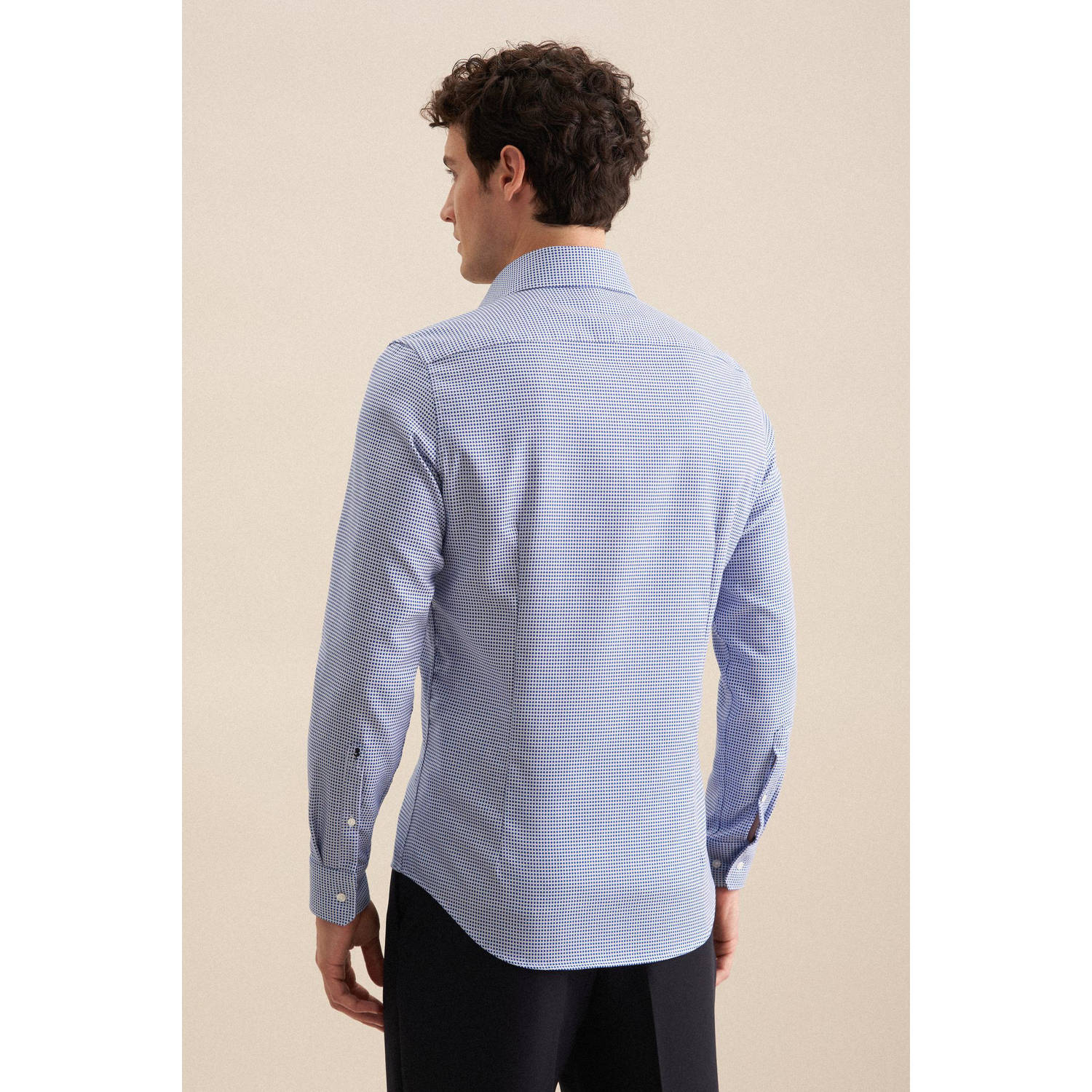 Seidensticker casual overhemd blauw