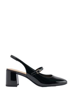lak slingback pumps zwart
