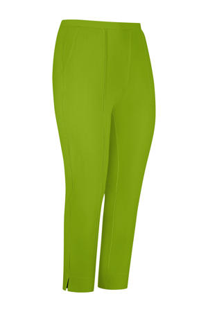 travelstof straight high waist broek groen